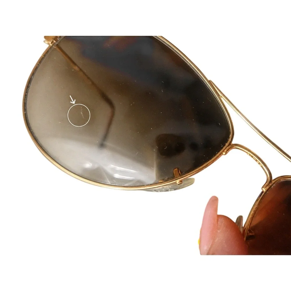 Ray-Ban Sunglasses Unisex OS Gold Aviator Classic Brown Gradient RB3025 Metal